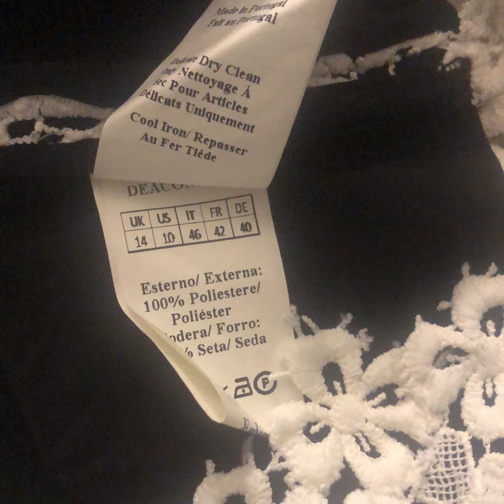 Erdem Elegant White and Black Lace Women's Top Size 10 - Picture 14 of 14
